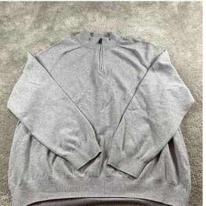 Mercer Mettle Quarter Zip Pullover Sweater Mens XL‎ Gray Cotton Blend Casual